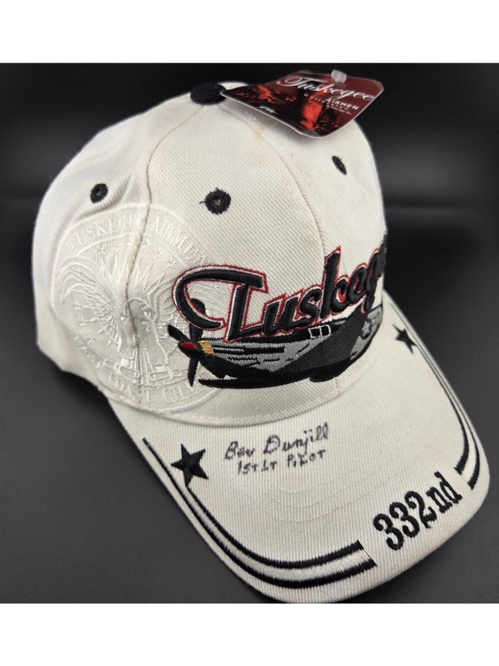 Tuskegee Airmen 332nd Signed Baseball Hat Bev Dunjill Wool Blend Strapback Cap